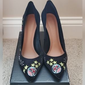 Cecconello Velvel Black Heels Size 10 US 41 EU New in a box